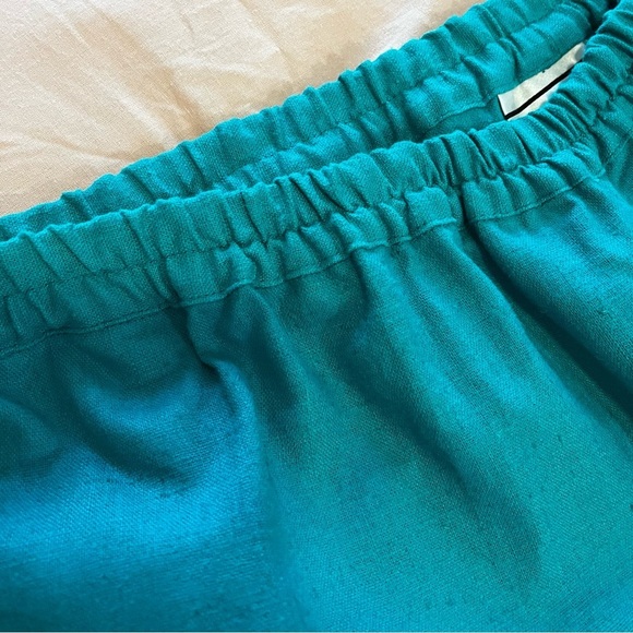 Womens August Max Green Linen Blend Casual Business Pants Elastic Waist NEW 20W - Picture 4 of 7